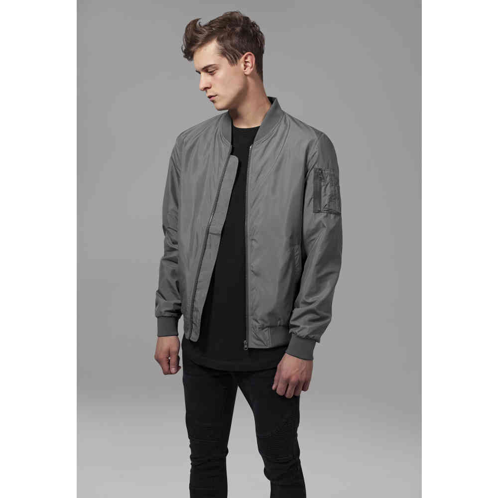 Urban Classics Urban Classics Bomber jacket Light Grey Urban Classics Urban Classics Bomber jacket Light White